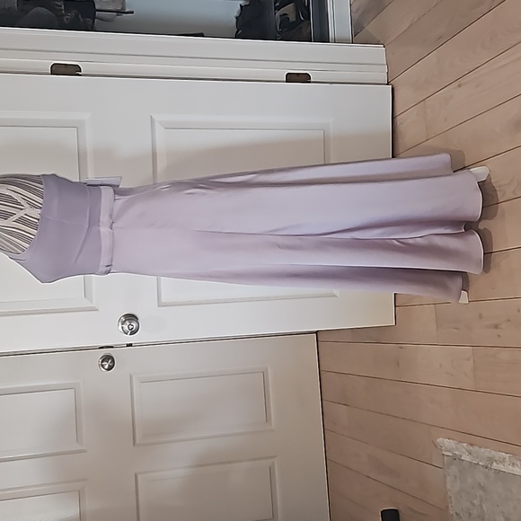 TED BAKER LONDON IVENA Asymmetrical Knit Bodice Satin Silk Lilac Women Dress S:2 - Picture 11 of 15